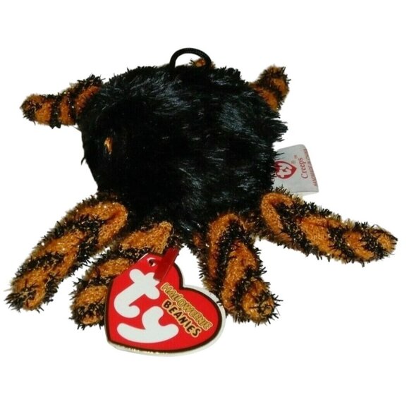 Ty Beanie Babies Halloweenie Beanies Creeps Spider Plush Toy Black Ornament NEW - Picture 7 of 9
